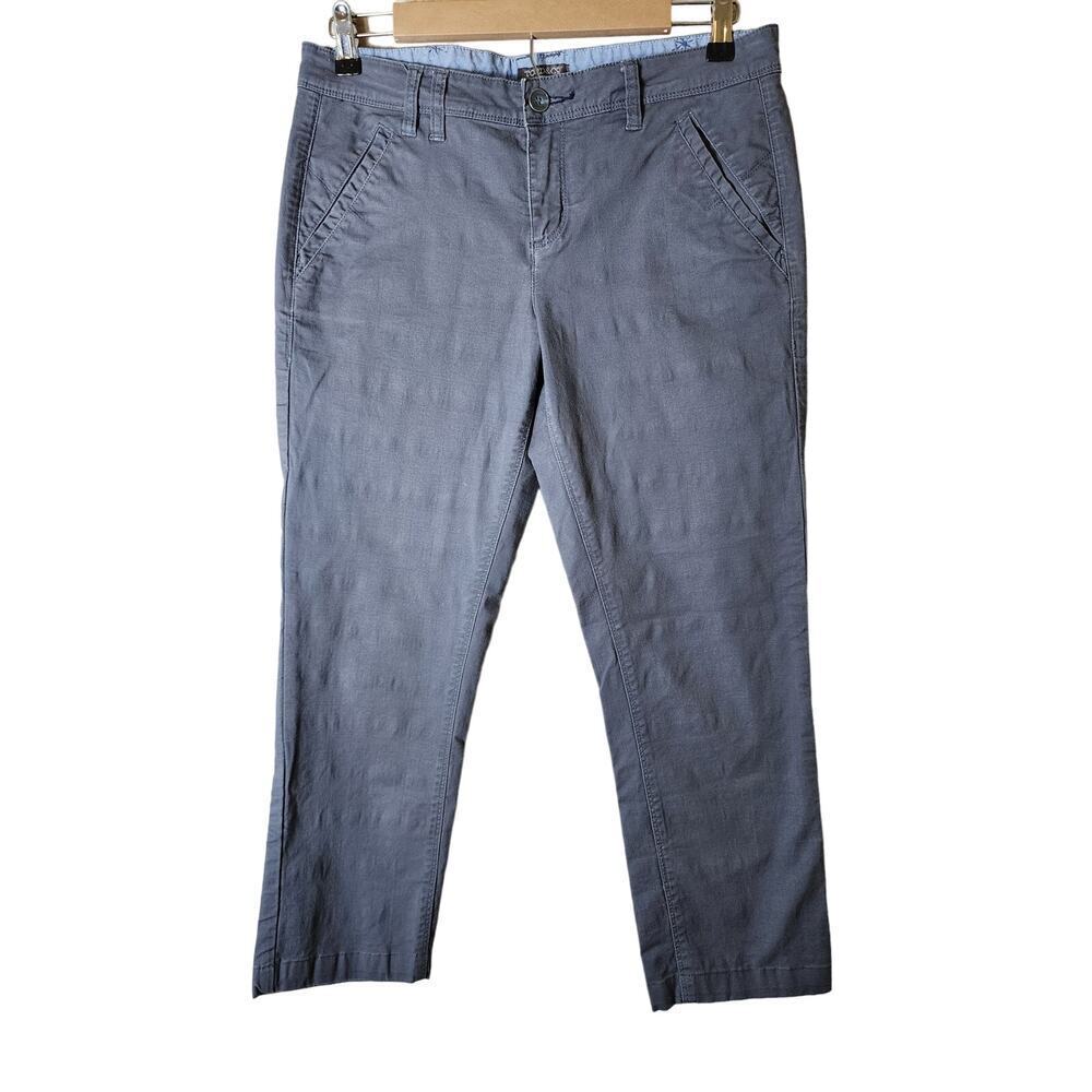 TOAD & CO Gray Fade Earthworks Organic Cotton Ankle Casual Comfy Pants SZ 8